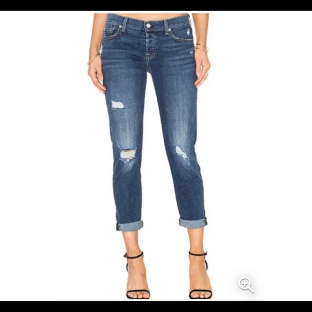 7 For All Mankind Josephine Skinny Boyfriend Jeans - Picture 1 of 7